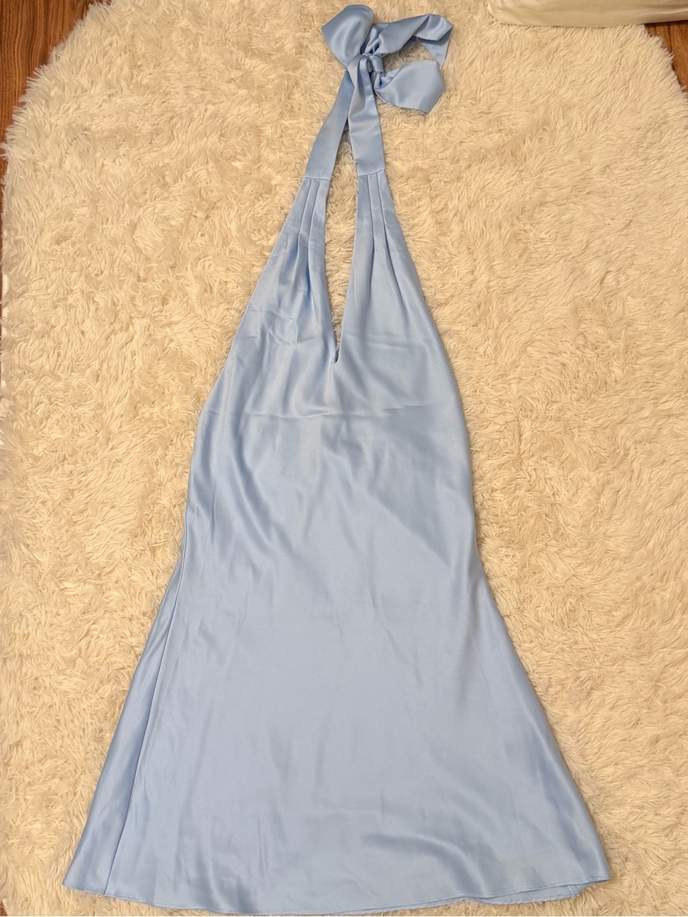 wild fable Light Blue Satin-Look Slip Dress